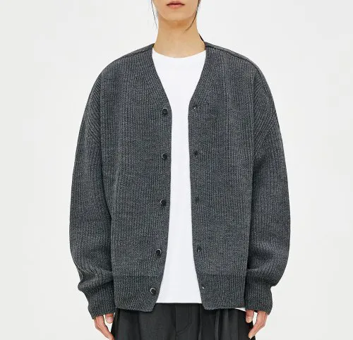 Unisex Blended Street Plain Cardigans