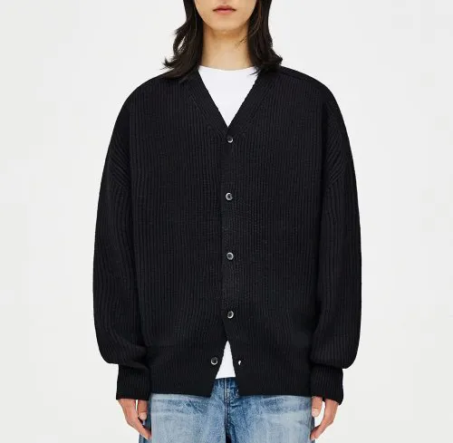 Unisex Blended Street Plain Cardigans