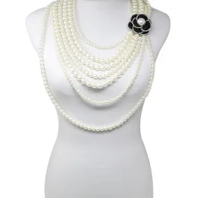 Camellia Flower Pearl Necklace