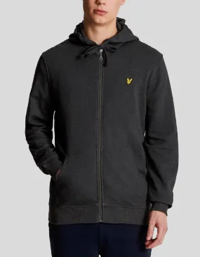 Lyle and Scott Zip Through Hooded Sweatshirts Charcoal