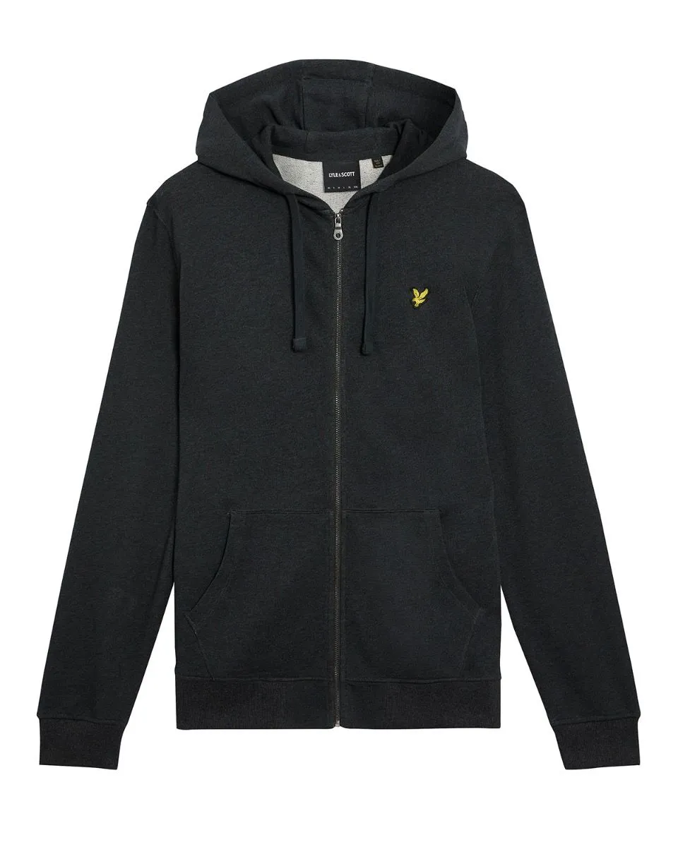 Lyle and Scott Zip Through Hooded Sweatshirts Charcoal