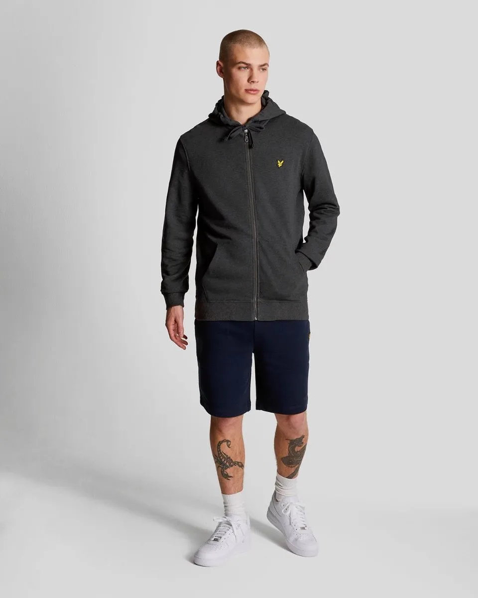 Lyle and Scott Zip Through Hooded Sweatshirts Charcoal