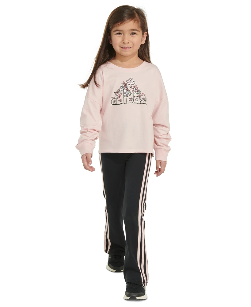 Macy's adidas Girls Long-Sleeve T-Shirt Pants Set