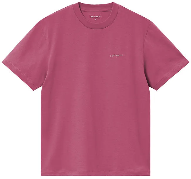 Magenta Tonic Script Embroidery Women's T-Shirt by Carhartt WIP