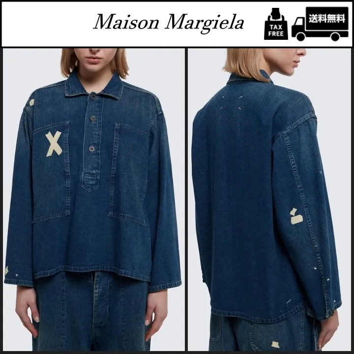 Maison Margiela Unisex Cotton Denim Long Sleeve with Logo