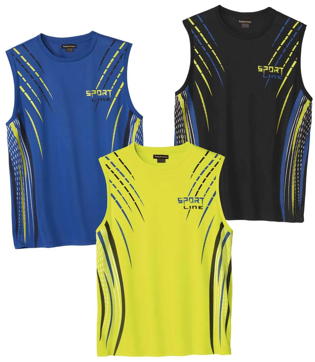 Men's Active Vests Blue Green Black