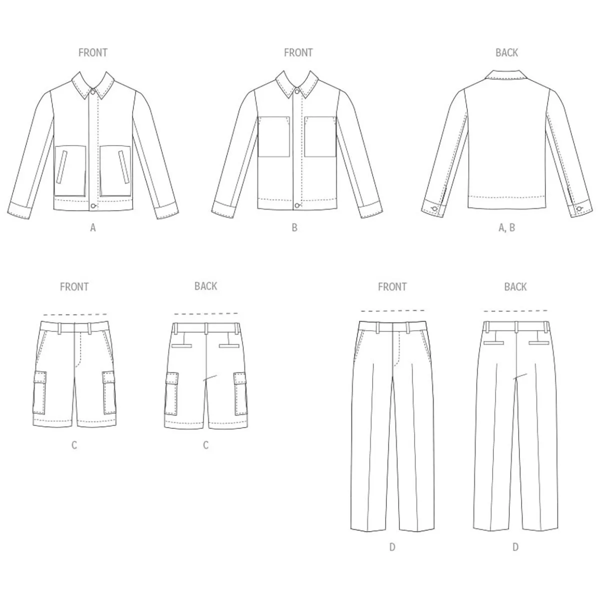 Men's Jackets, Shorts, and Trousers Sewing Pattern Vogue 2022