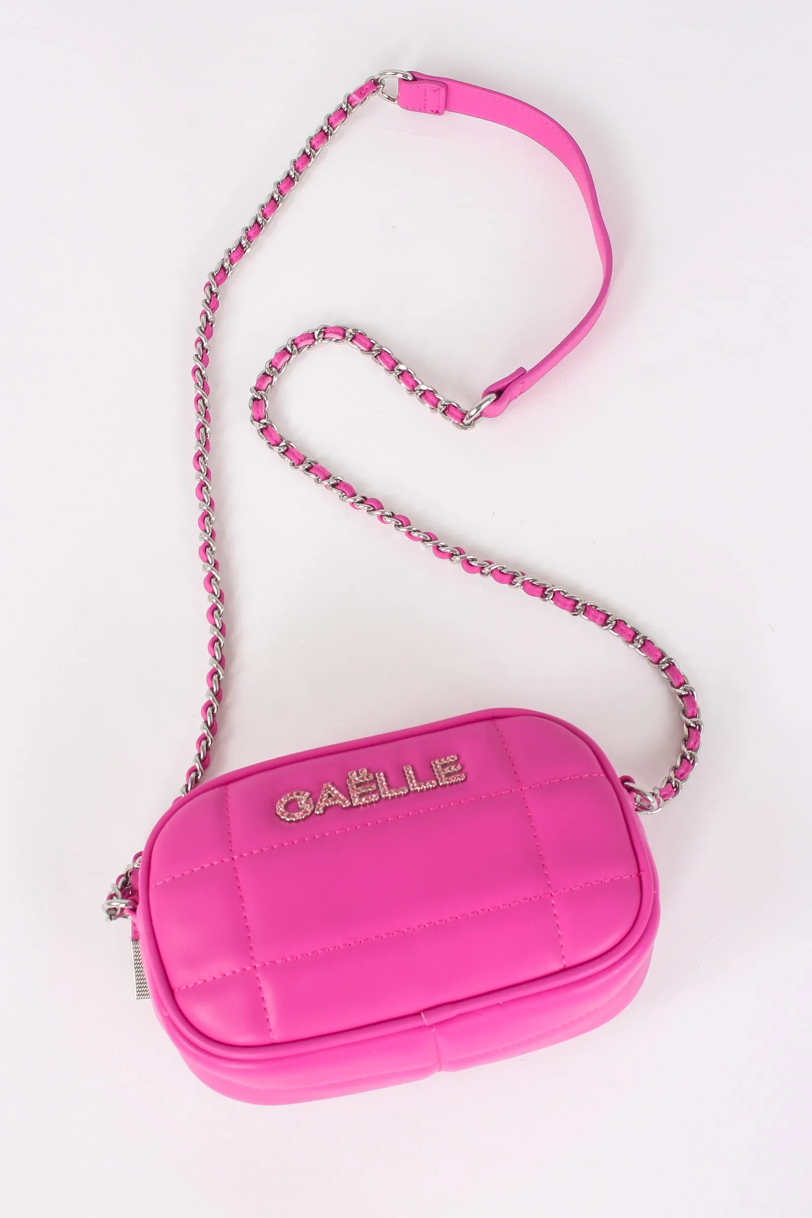 Small Quilted Fuchsia Stone Pochette