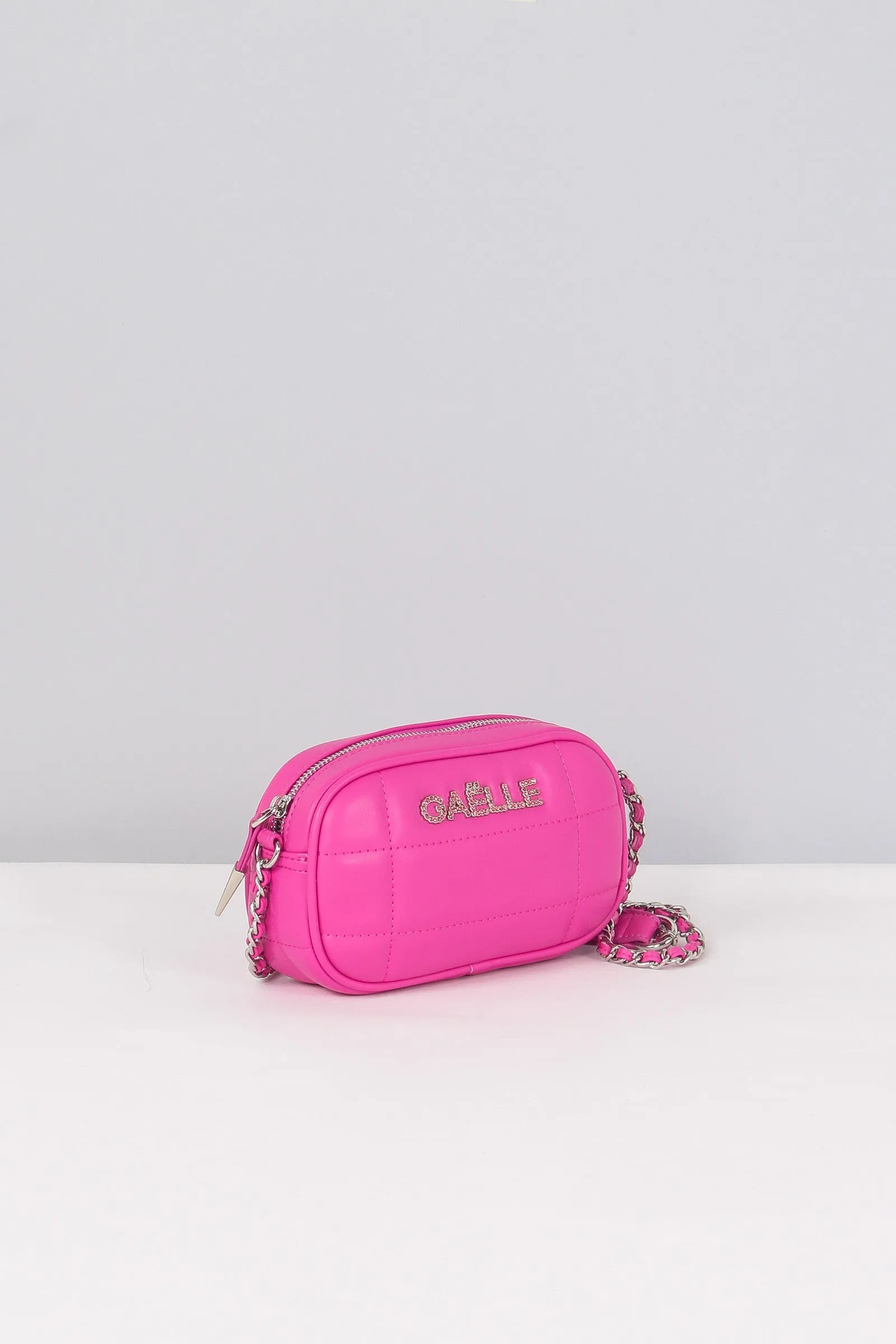 Small Quilted Fuchsia Stone Pochette