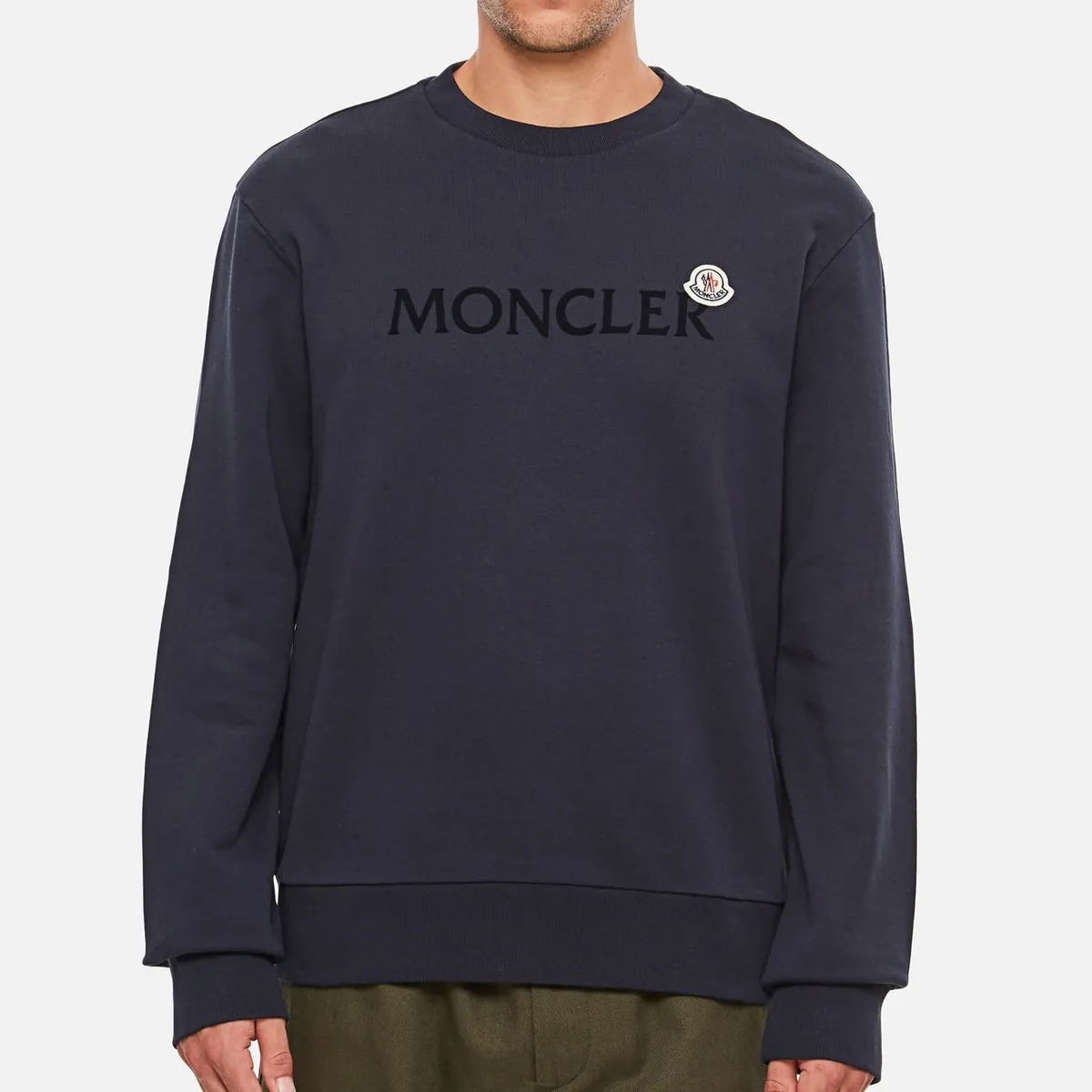 MONCLER Street Style Long Sleeve Plain Cotton Logo