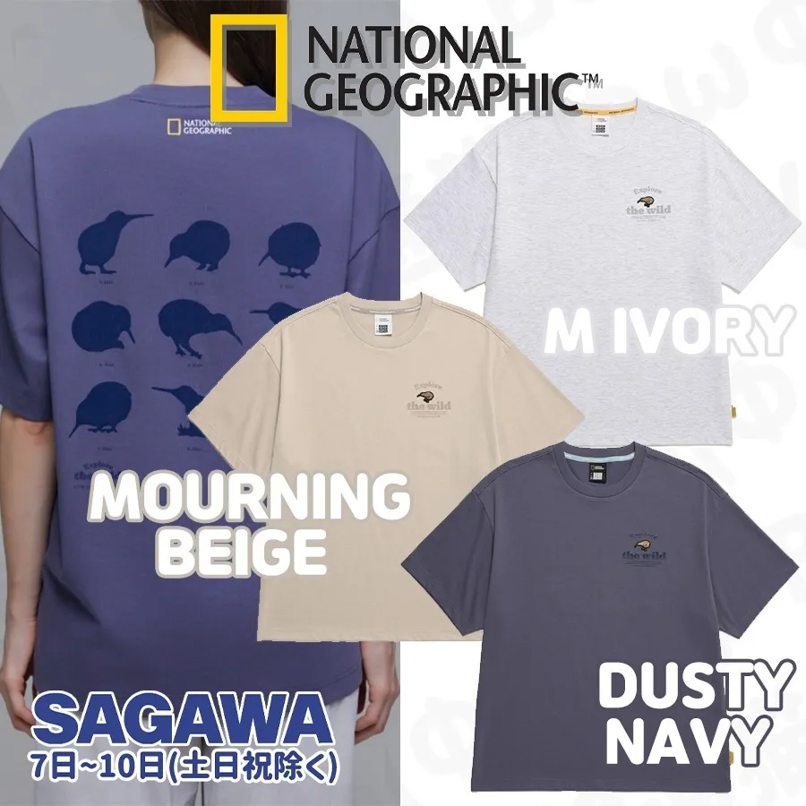 NATIONAL GEOGRAPHIC | Unisex Urban Style Logo T-Shirts