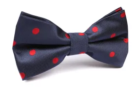 Navy Blue Bow Tie Red Polka Dots