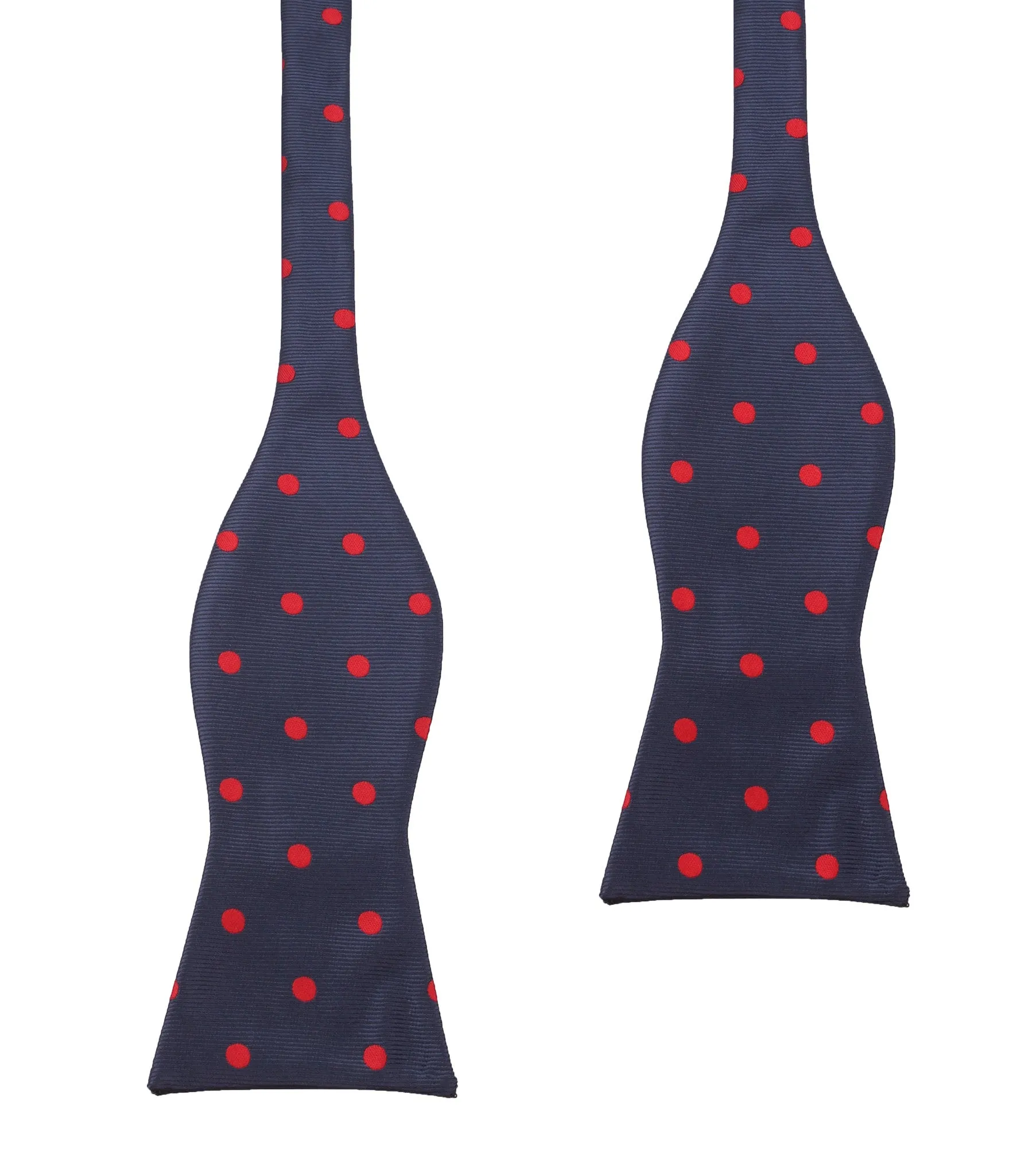 Navy Blue Bow Tie Untied Red Polka Dots