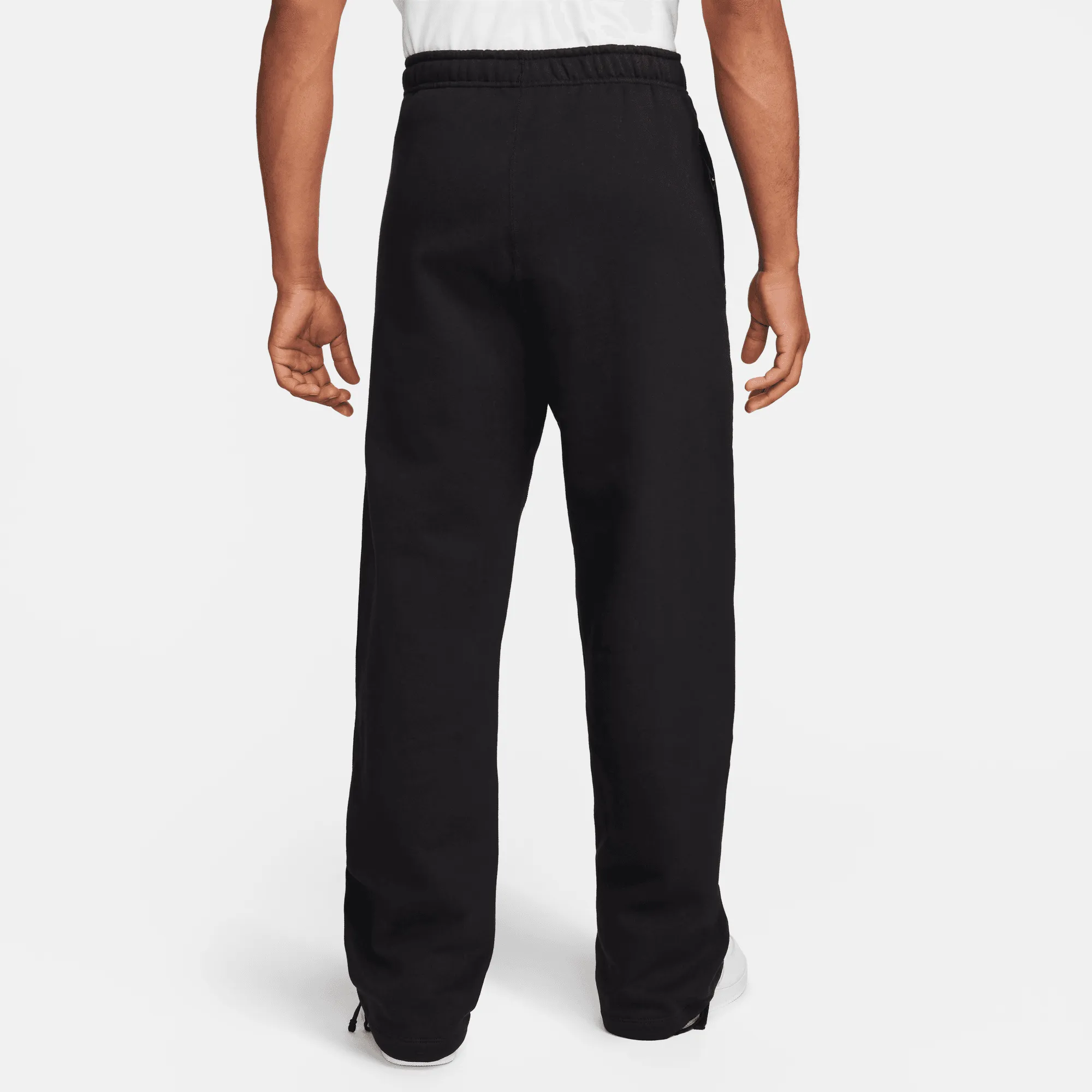 Nike Black Solo Swoosh Open Hem Fleece Pants