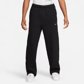 Nike Black Solo Swoosh Open Hem Fleece Pants