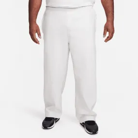 Nike White Solo Swoosh Open Hem Fleece Pants