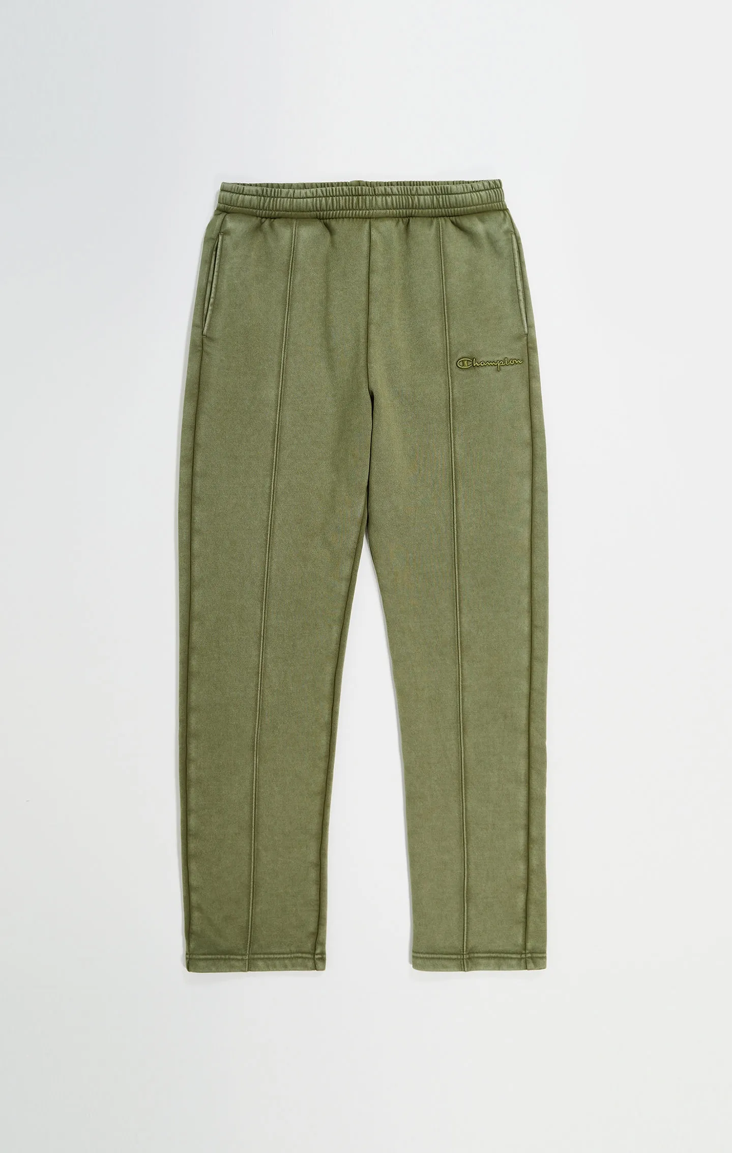 Olive Green Fleece Pants with Tonal Embroidery