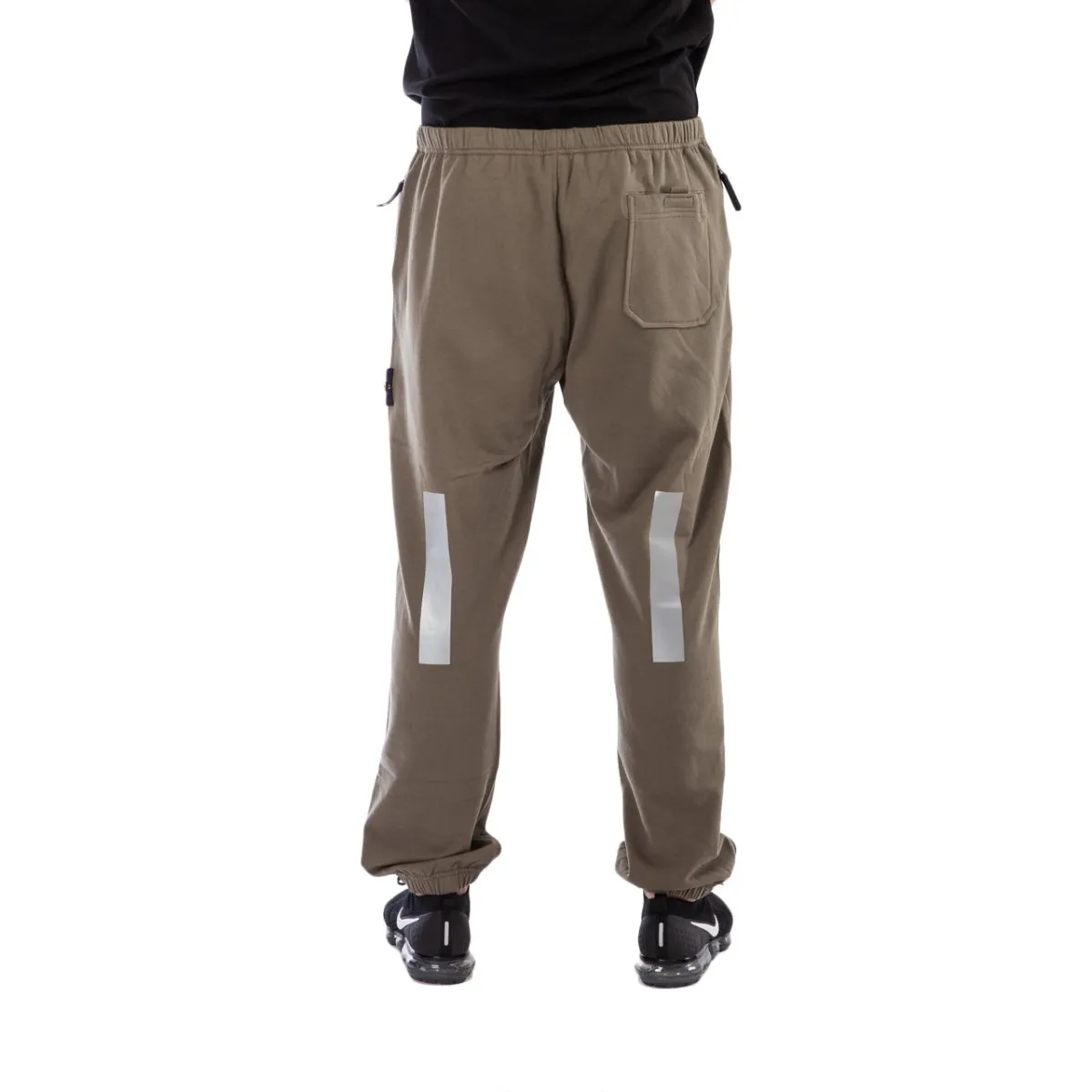 Olive Reflective Fleece Pants by Stone Island