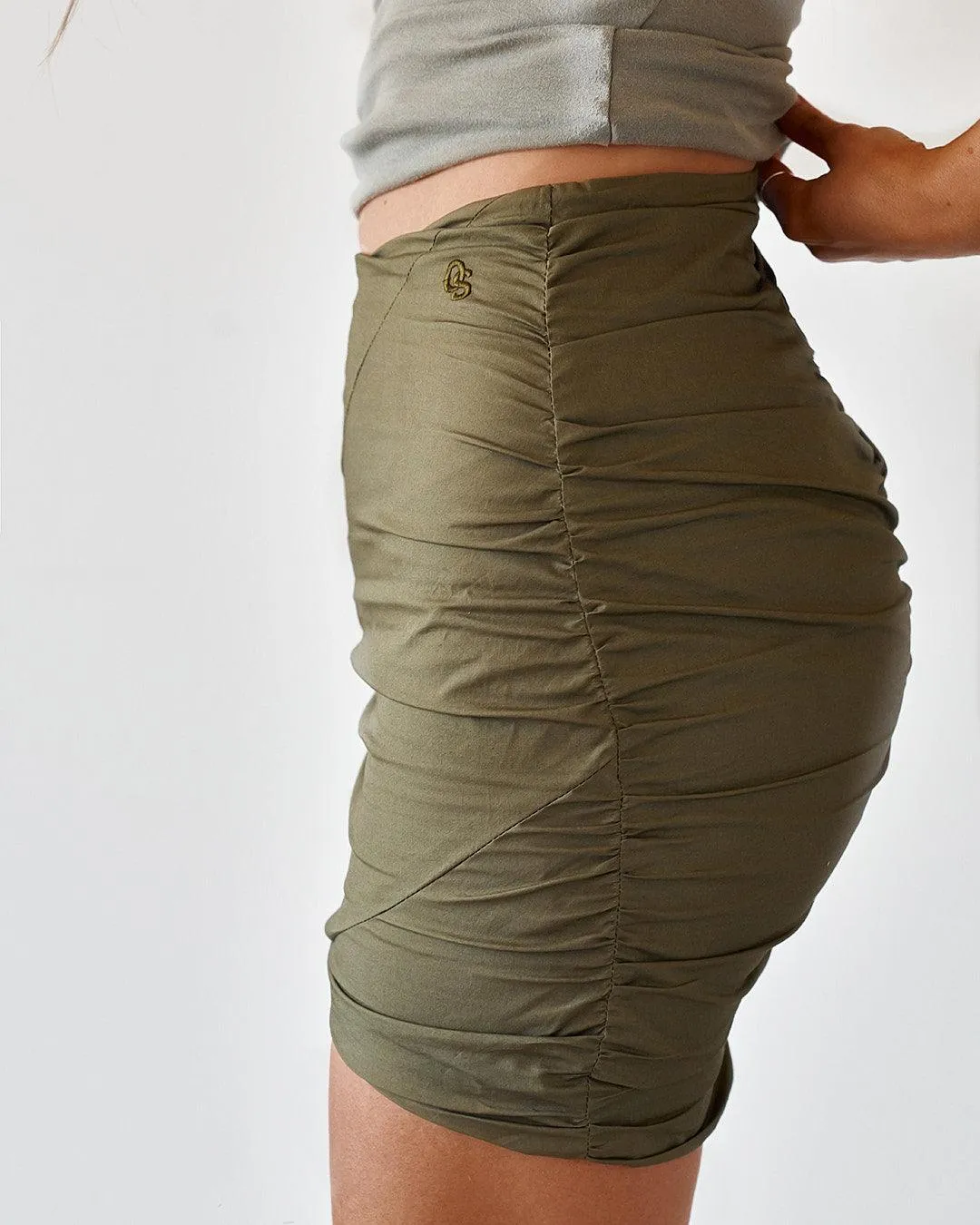 Oxford Mini Skirt - Green