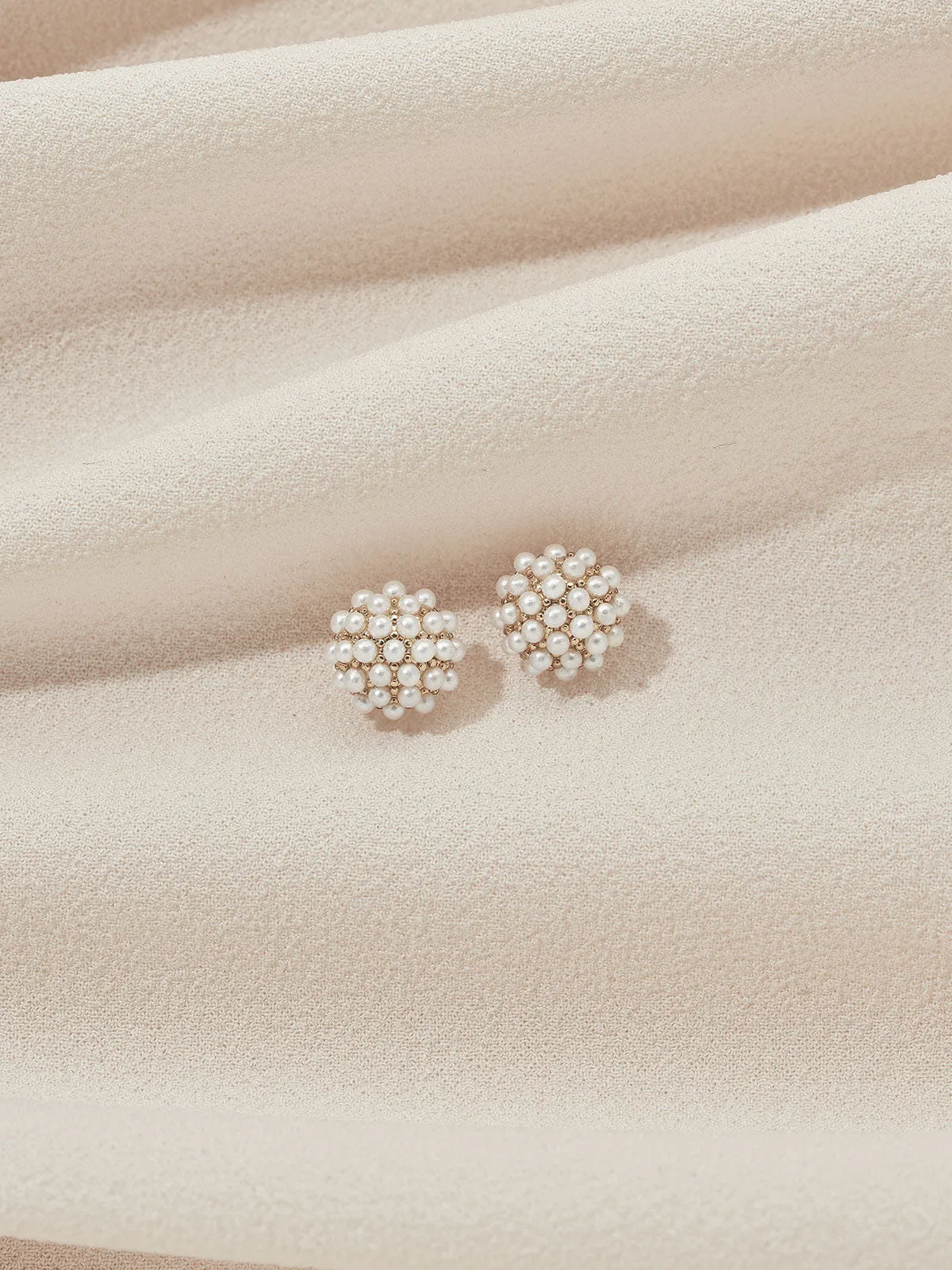 Small Pearl Pave Earrings