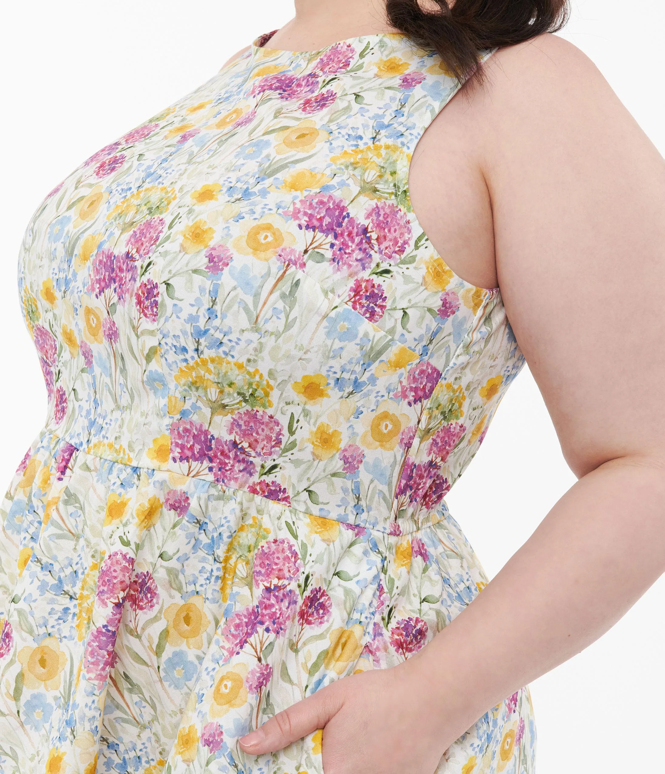 Plus Size Vintage Style Wildflower Swing Dress