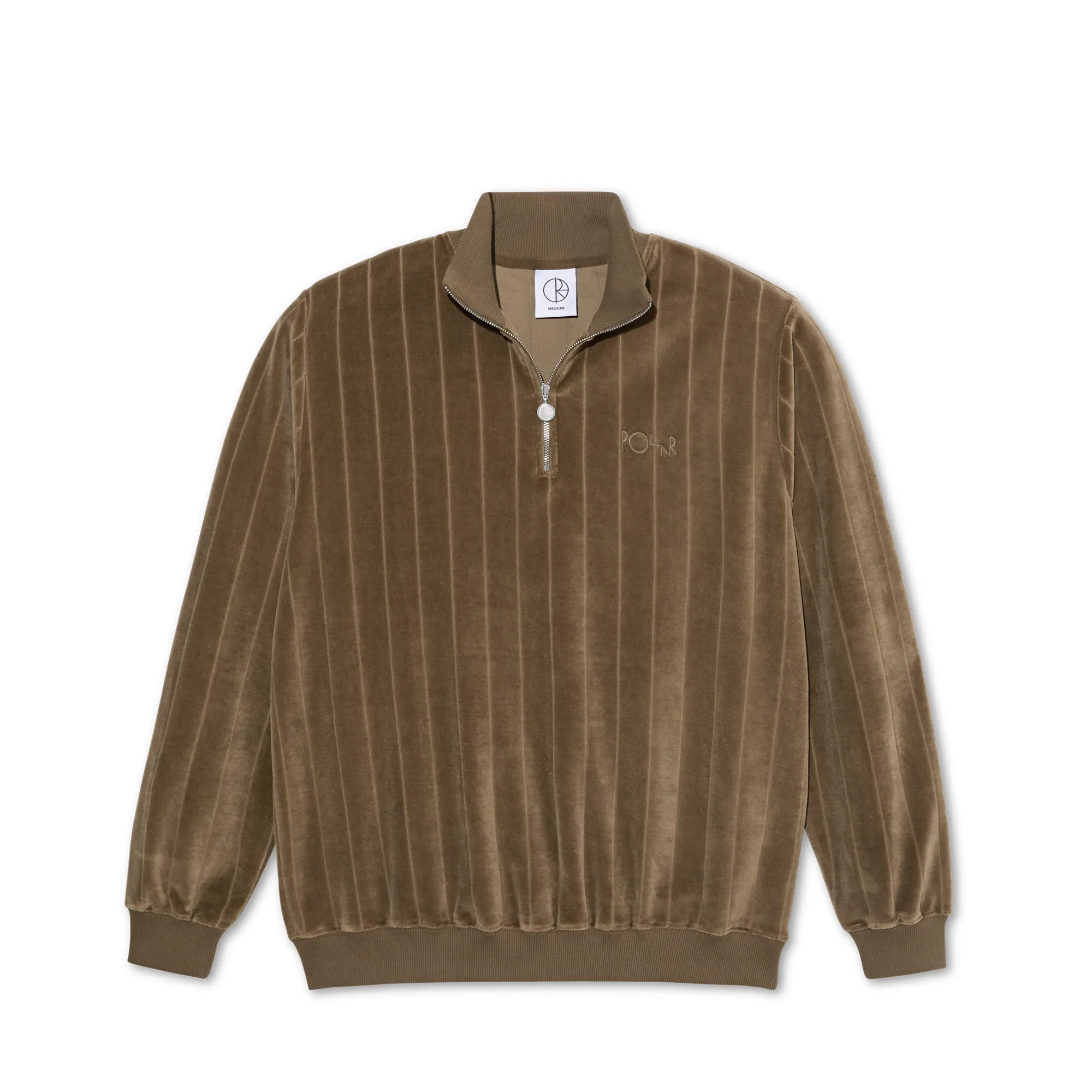 Polar Skate Co. Stripe Velour Beech Zip Neck Sweatshirt