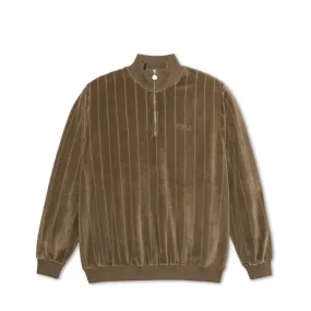 Polar Skate Co. Stripe Velour Beech Zip Neck Sweatshirt