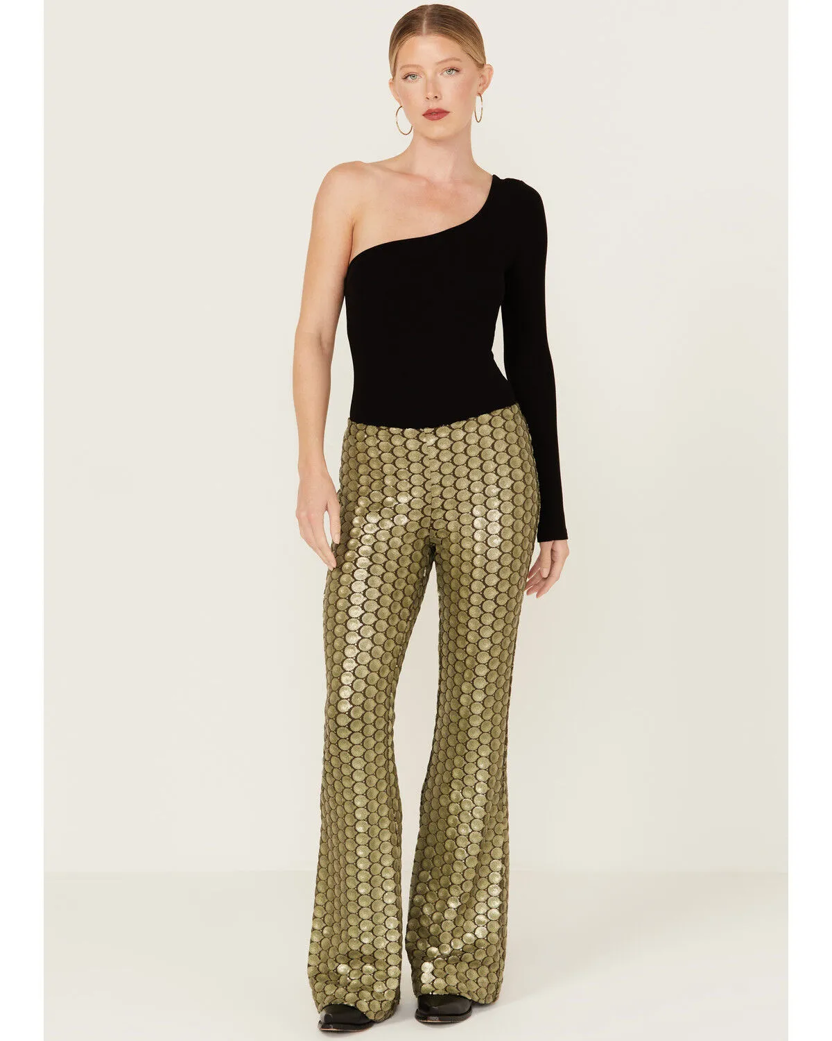 Free People Women Wilder Days Sequins Flare Pants