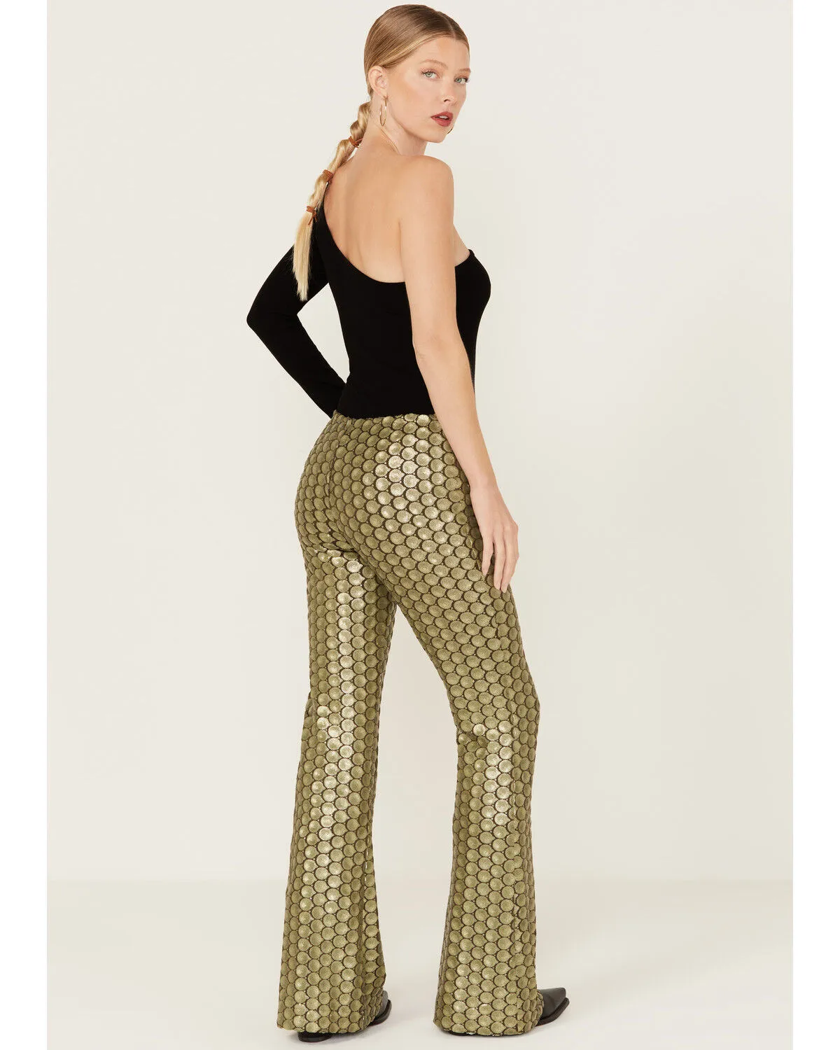 Free People Women Wilder Days Sequins Flare Pants