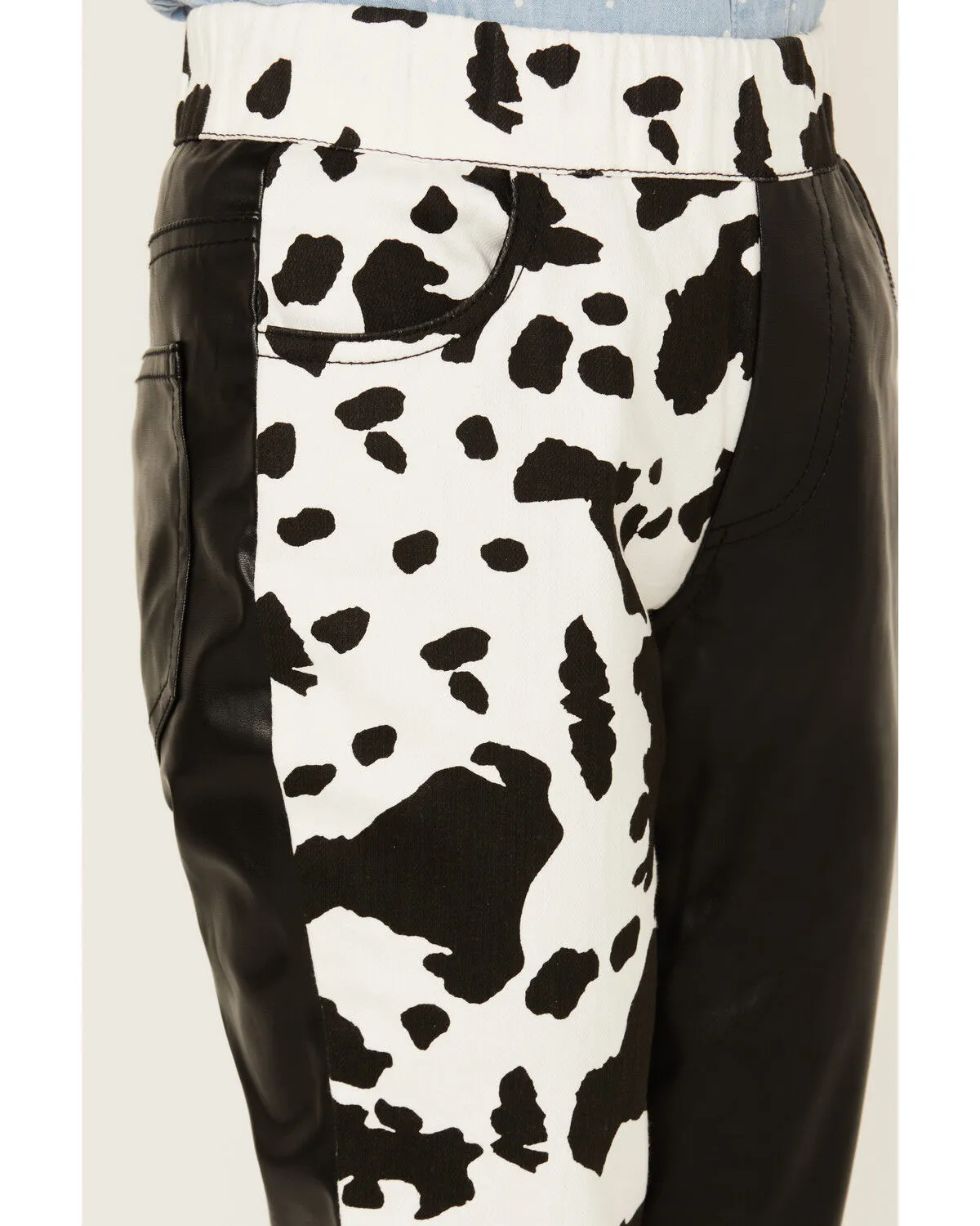 Saints & Hearts Girls Cow Print Flare Pants