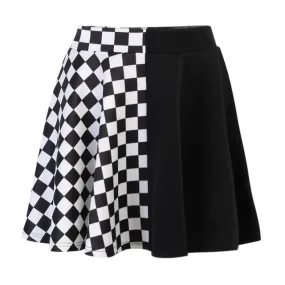 Punk A-Line Plaid Skirt with Gothic Twist