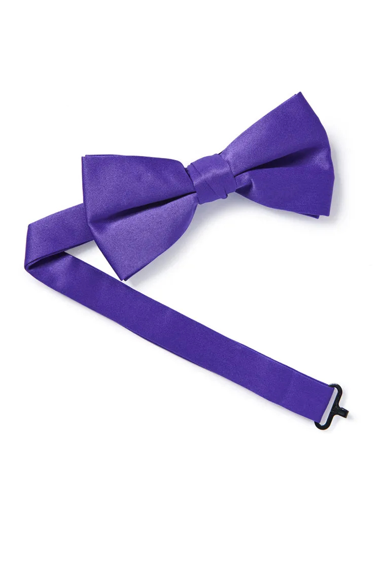 Purple Satin Bow Tie