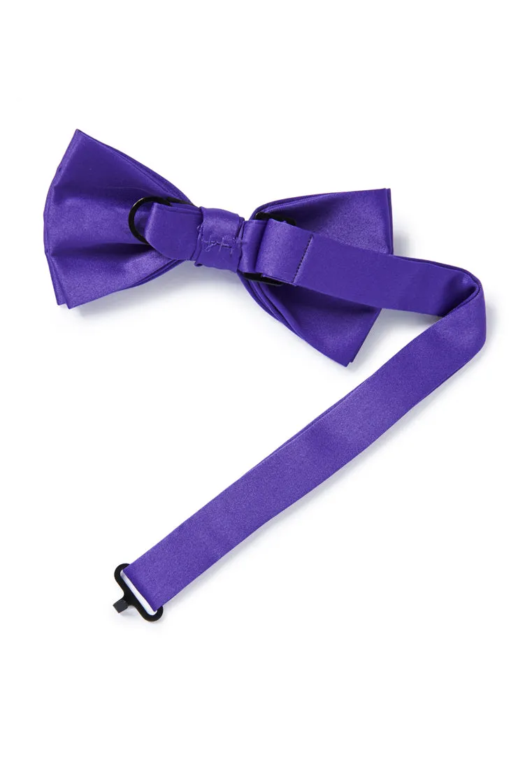 Purple Satin Bow Tie