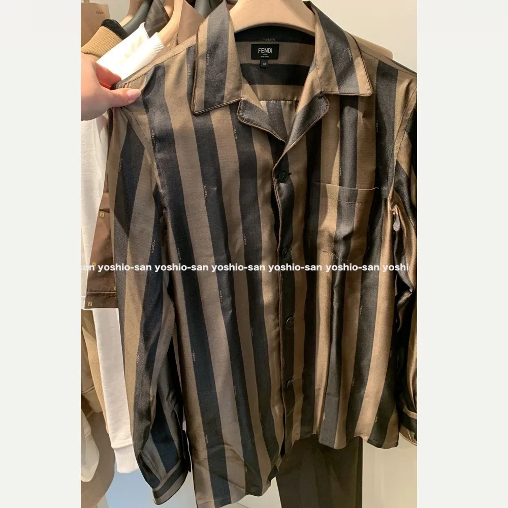 FENDI Silk Striped Long Sleeves