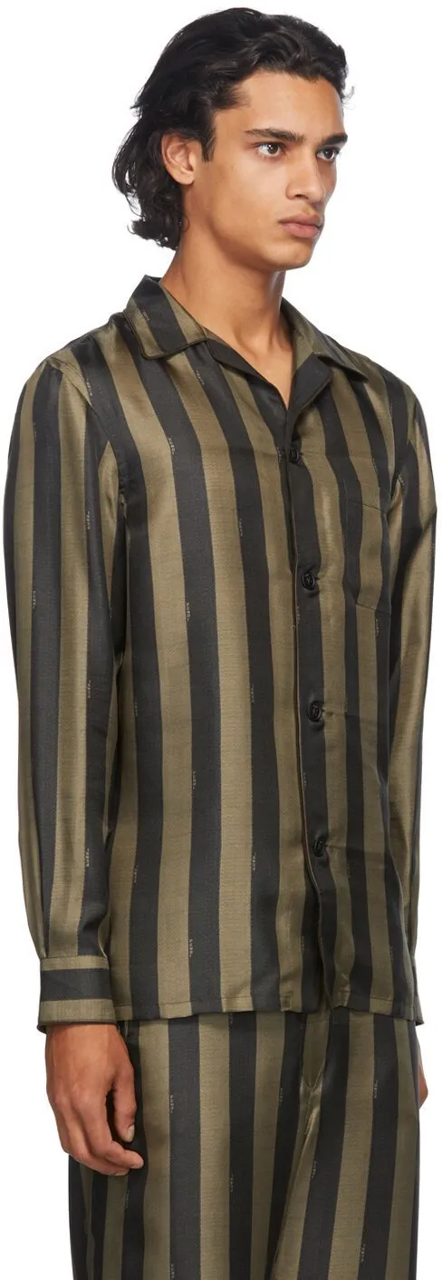 FENDI Silk Striped Long Sleeves