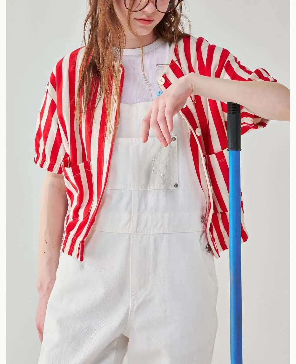 Striped Heart Street Style Short Sleeves Logo Cardigans by Ronron