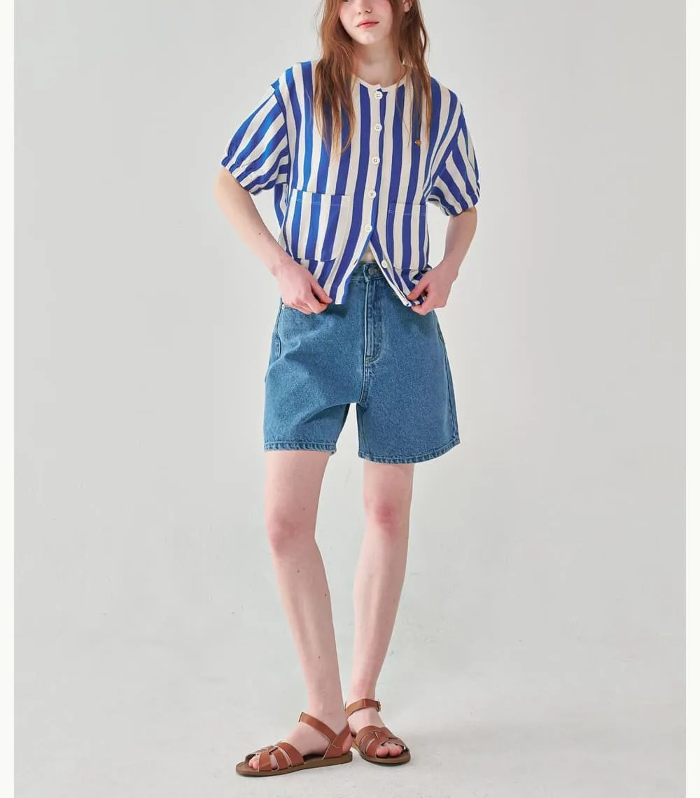 Striped Heart Street Style Short Sleeves Logo Cardigans by Ronron