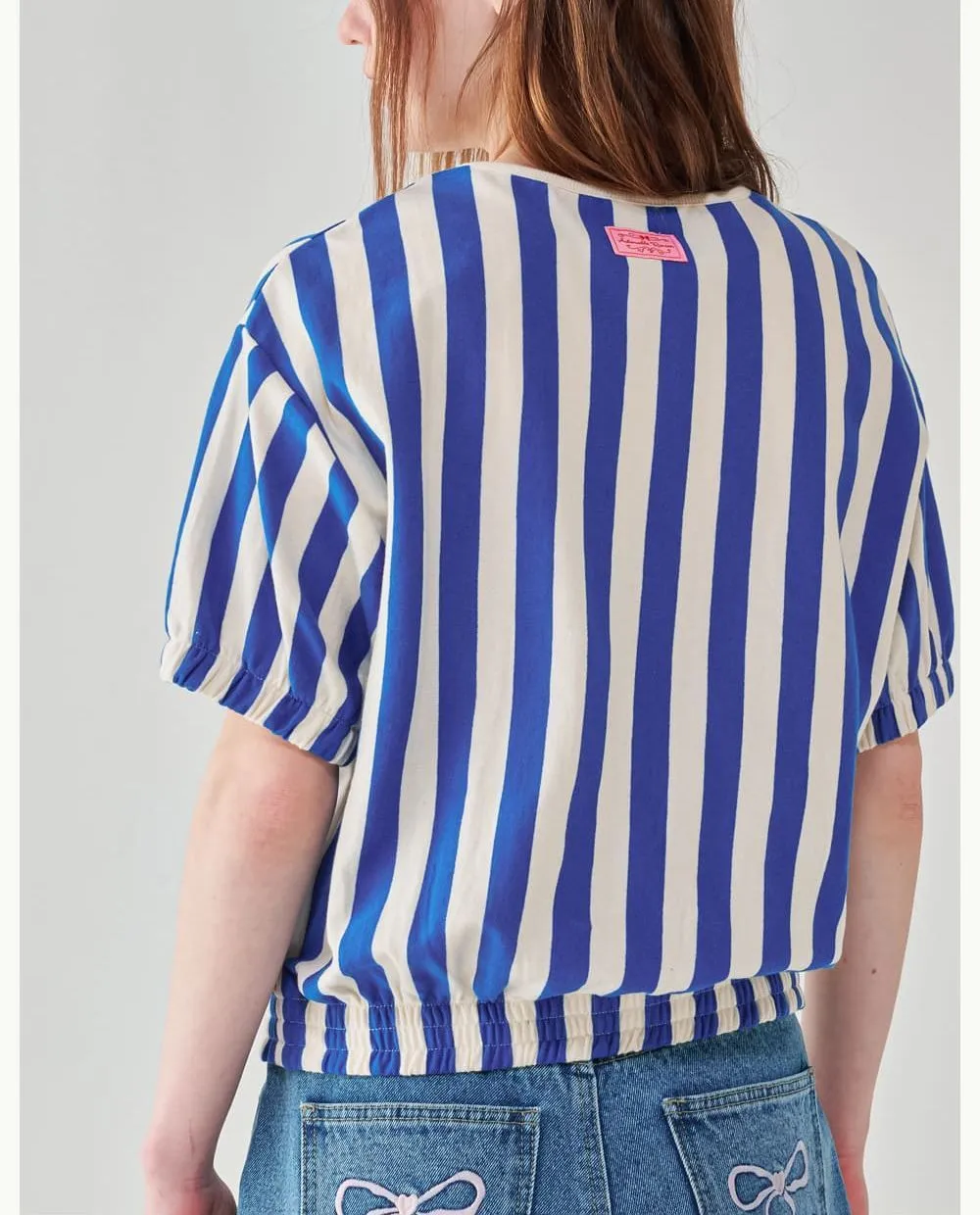 Striped Heart Street Style Short Sleeves Logo Cardigans by Ronron