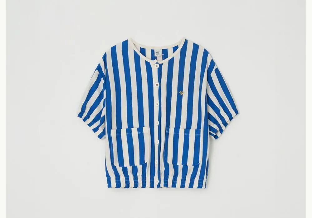 Striped Heart Street Style Short Sleeves Logo Cardigans by Ronron