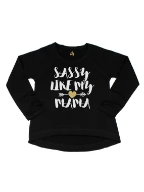 Sassy Mama Girls Blk & White Shirts