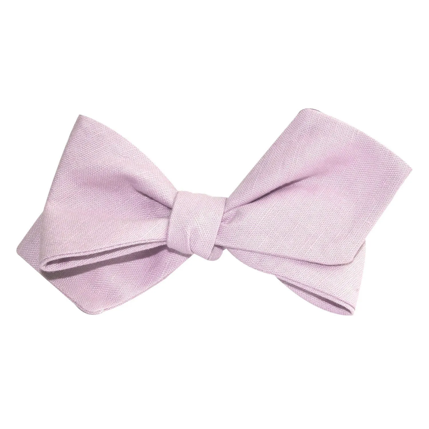 Purple Lilac Lavender Slub Linen Self Tie Diamond Tip Bow Tie