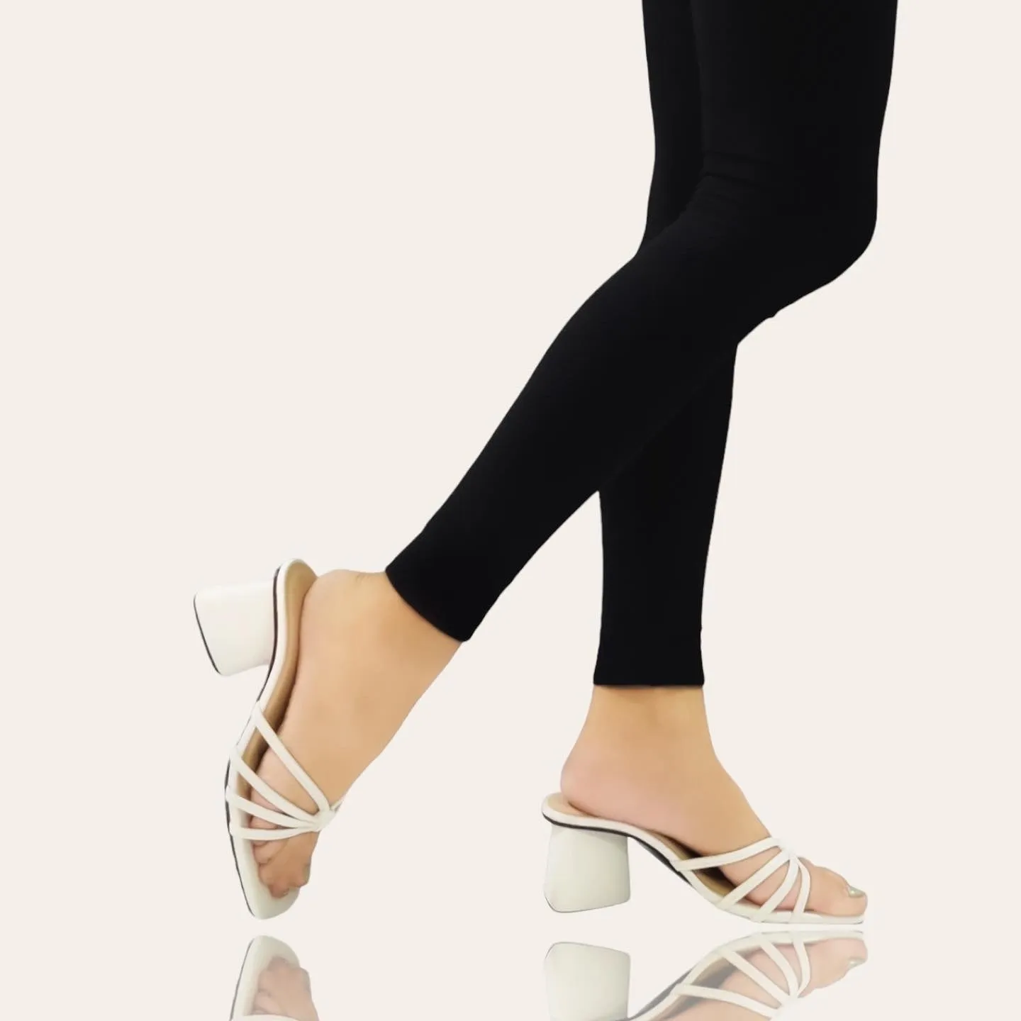 Slim Strappy Triangle Heels Slides 2 ALANA