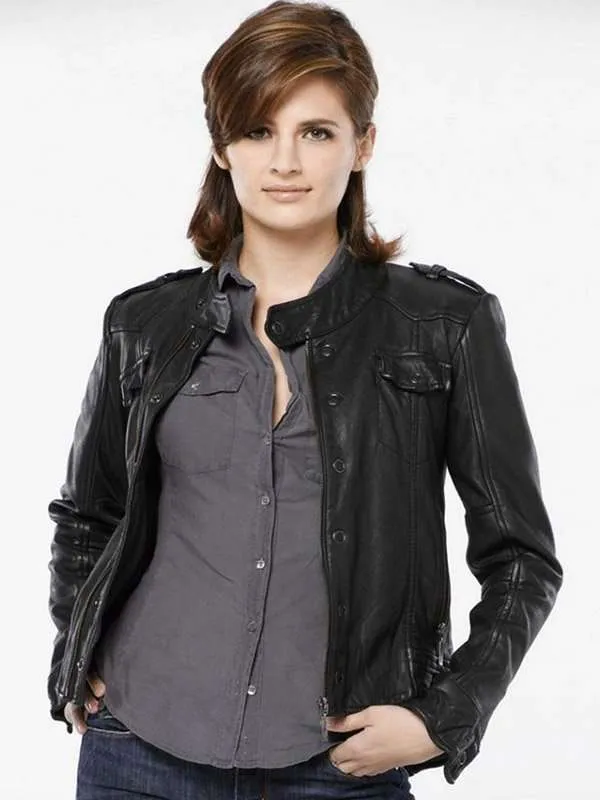 Stana Katic Castle Black Jacket - New American Jackets