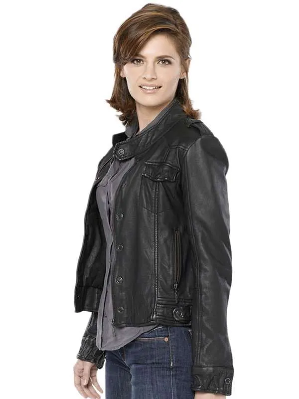 Stana Katic Castle Black Jacket - New American Jackets