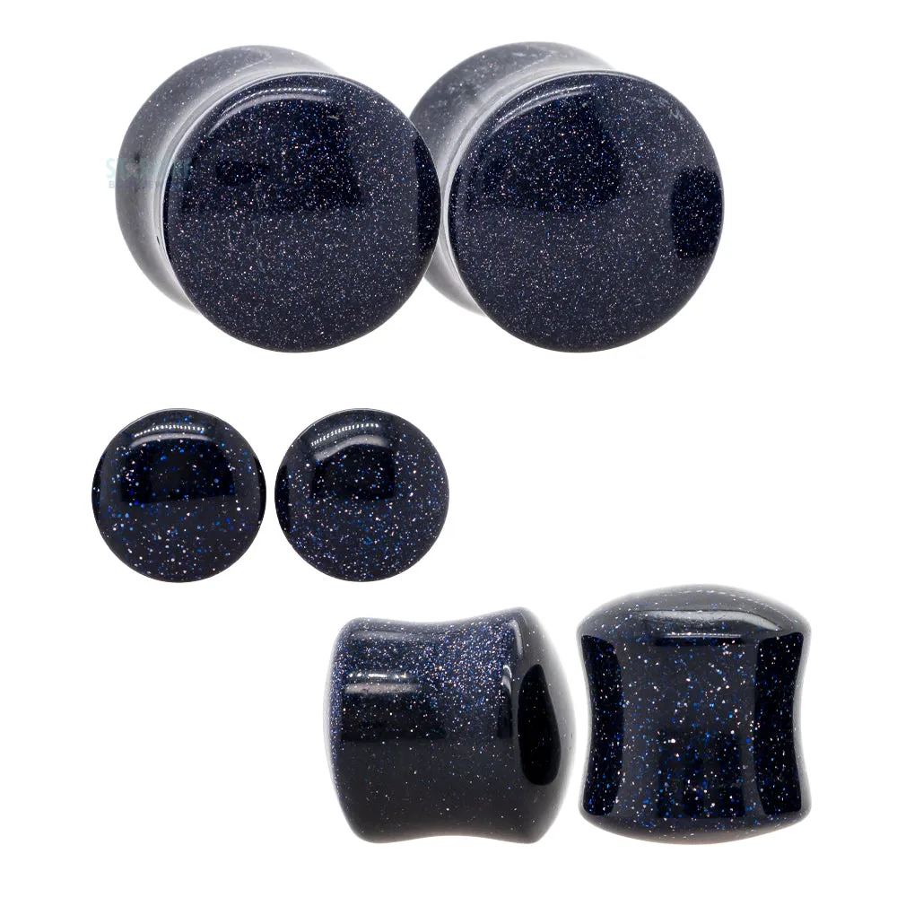 Blue Goldstone Stone Plugs