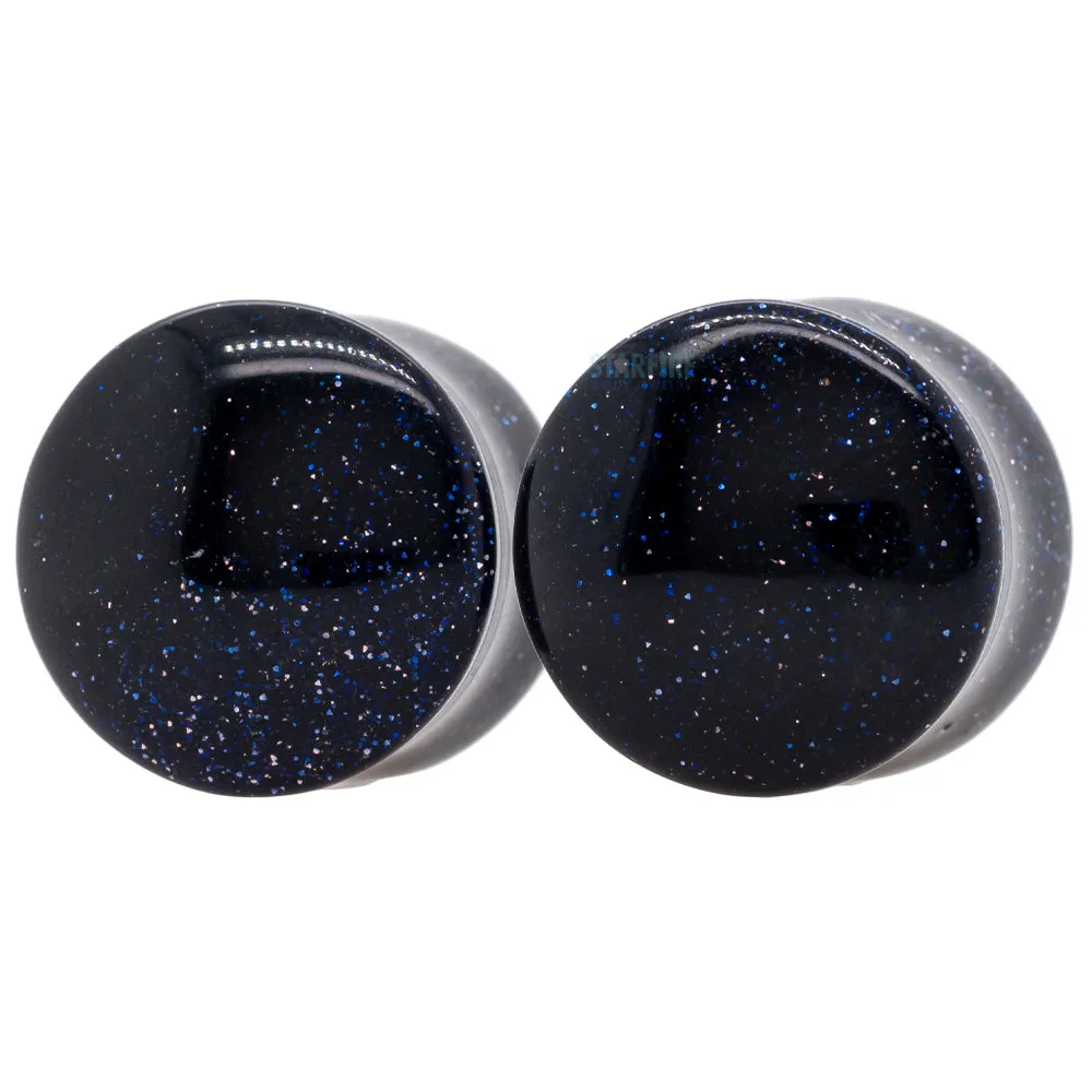 Blue Goldstone Stone Plugs