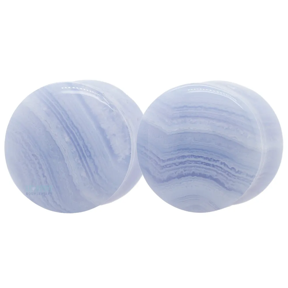 Blue Lace Agate Stone Plugs