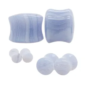 Blue Lace Agate Stone Plugs