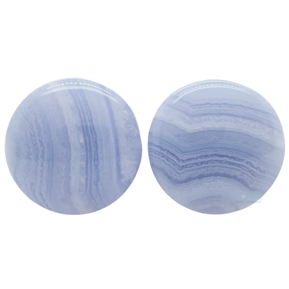 Blue Lace Agate Stone Plugs