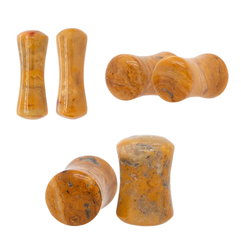 Crazy Lace Agate Stone Plugs